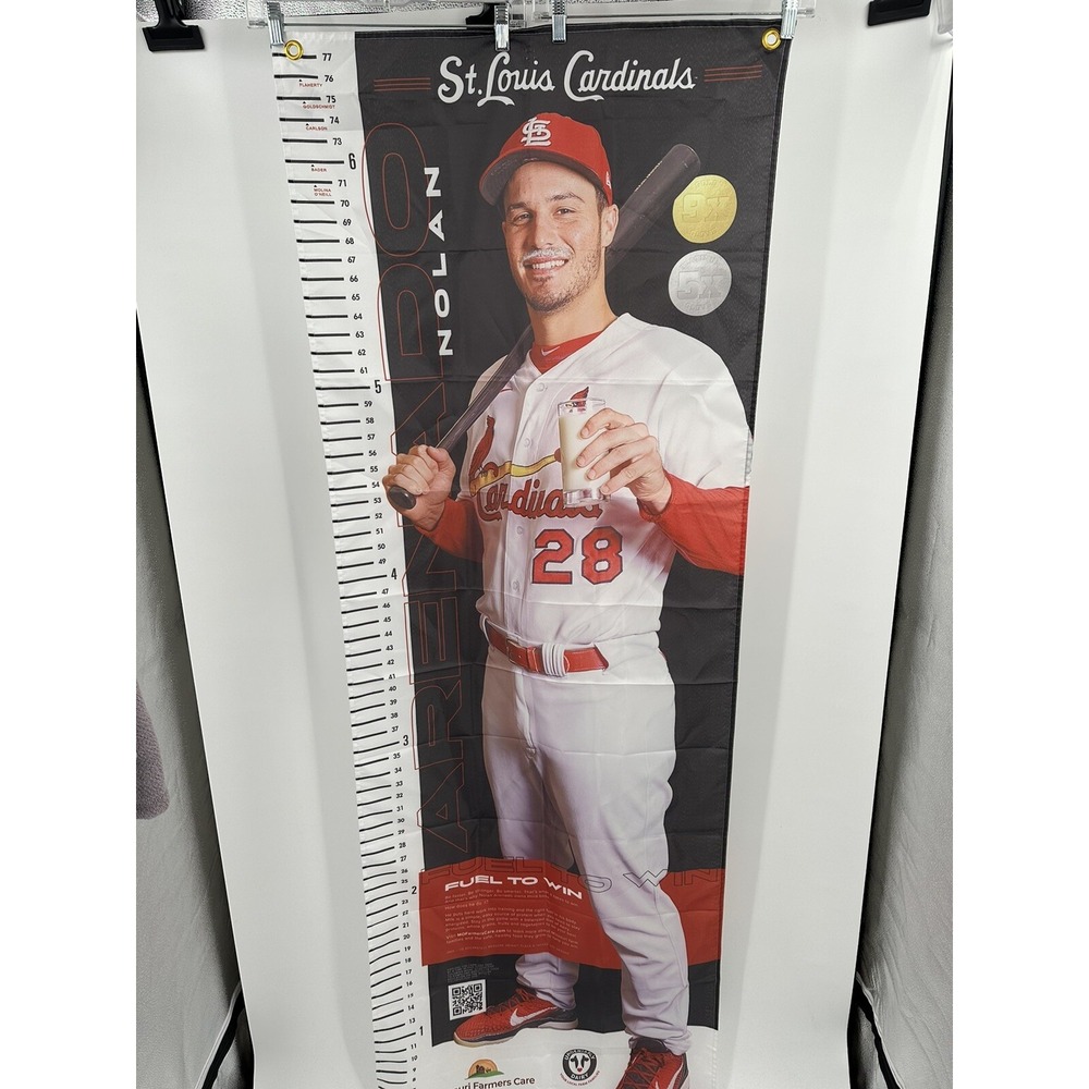 St. Louis Cardinals Nolan Arenado Growth Chart Flag Missouri Farmers care 73x26